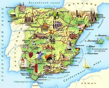 карта Испании, для увеличения нажмите на картинку